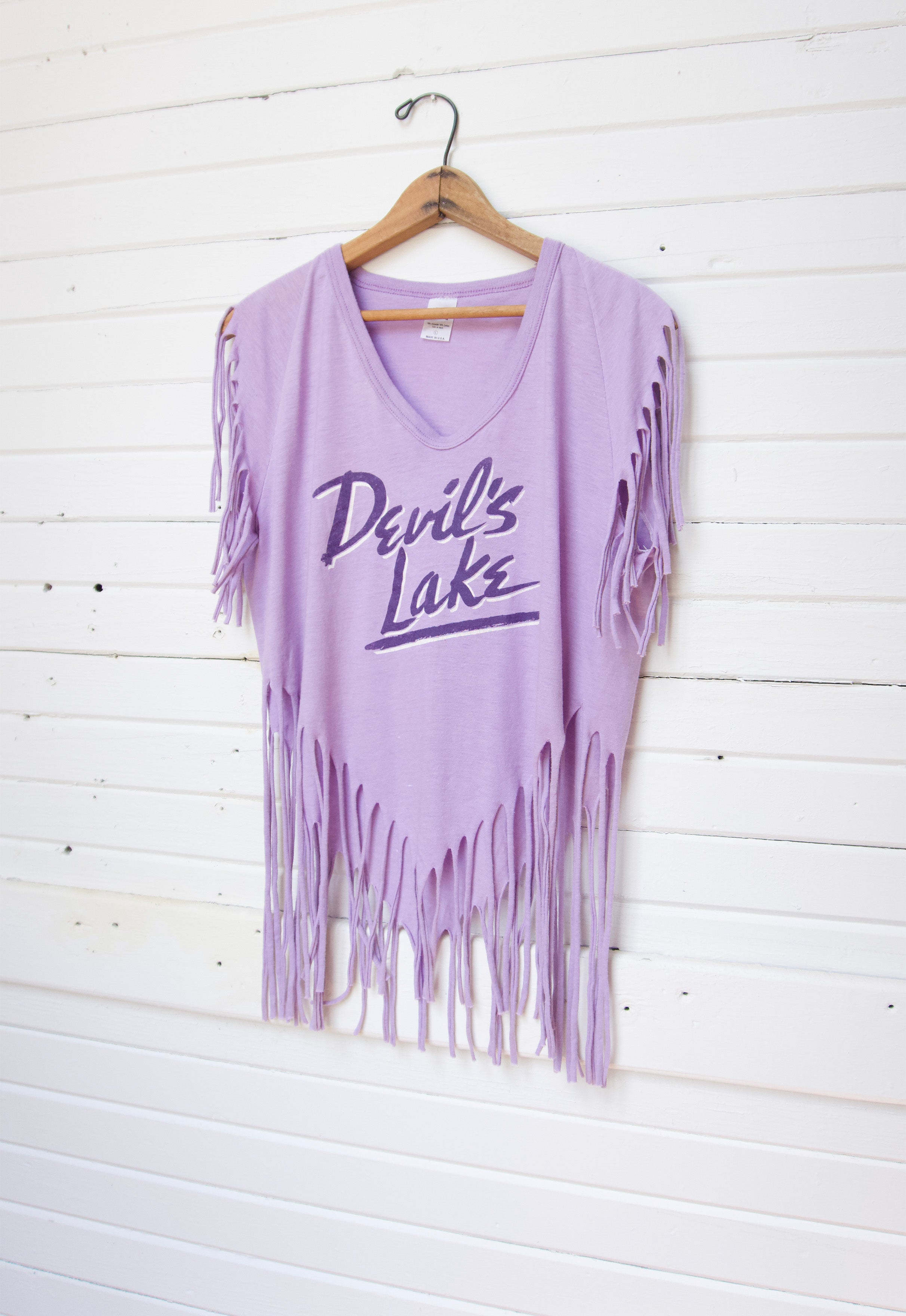 1980s Devils Lake Vacation Fringe Tee
