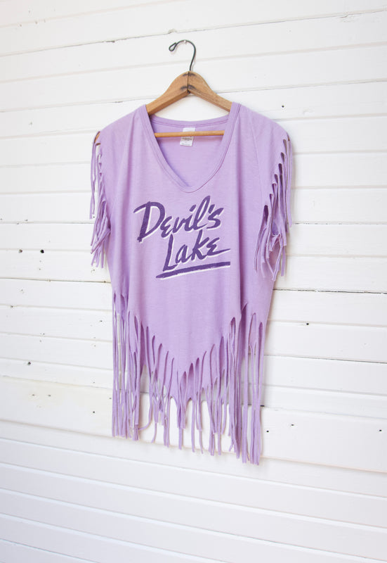 1980s Devils Lake Vacation Fringe Tee