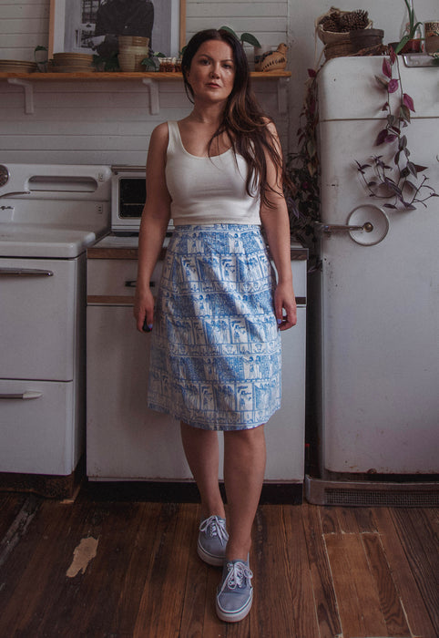 Idylwild Egyptian Register Cotton A Line Vintage 60s Skirt Christie Araujo
