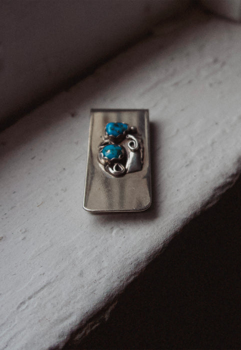 Idylwild Vintage Turquoise and Sterling Silver Money Clip