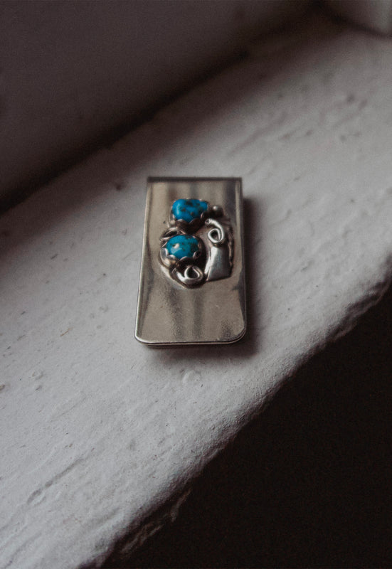 Idylwild Vintage Turquoise and Sterling Silver Money Clip