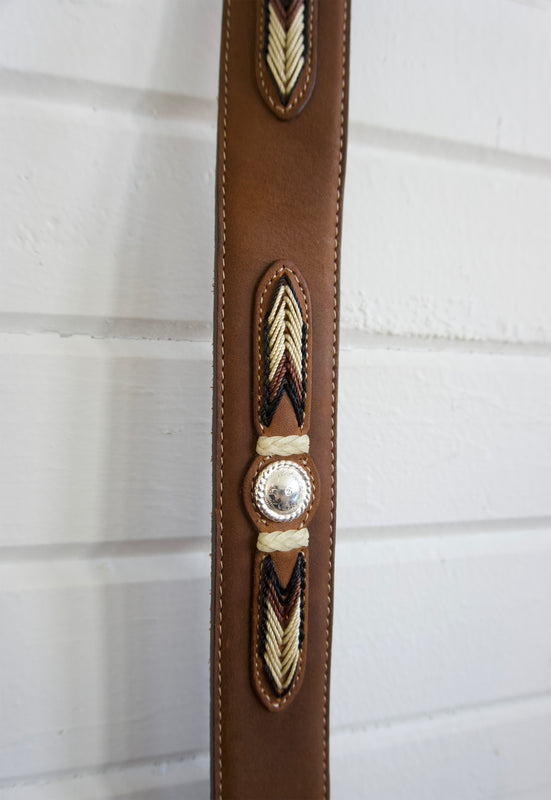 Tony Lama Leather Concho Belt 36