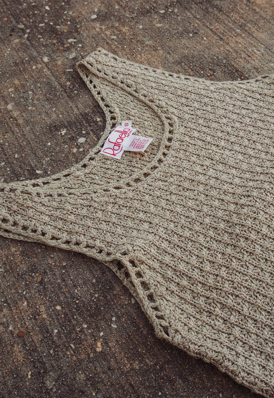Vintage 90s Silk Blend Sweater Tank Sand