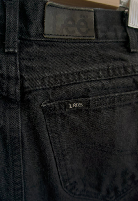 90s vintage black denim jean skirt