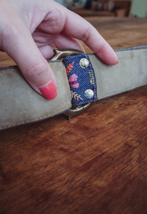 Vintage Bechelli San Francisco Embroidered Denim Belt