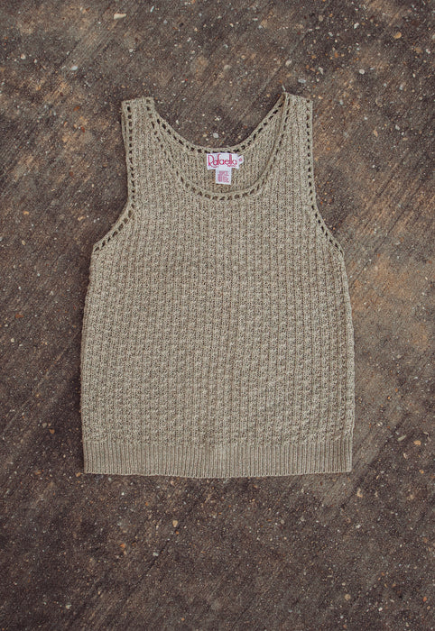 Vintage 90s Silk Blend Sweater Tank Sand