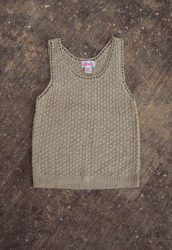 Vintage 90s Silk Blend Sweater Tank Sand