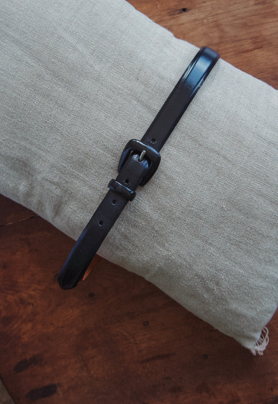 Vintage Lauren Ralph Lauren Black Italian Leather Belt Minimal