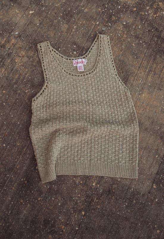 Vintage 90s Silk Blend Sweater Tank Sand