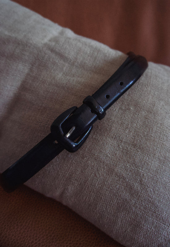 Vintage Lauren Ralph Lauren Black Italian Leather Belt Minimal