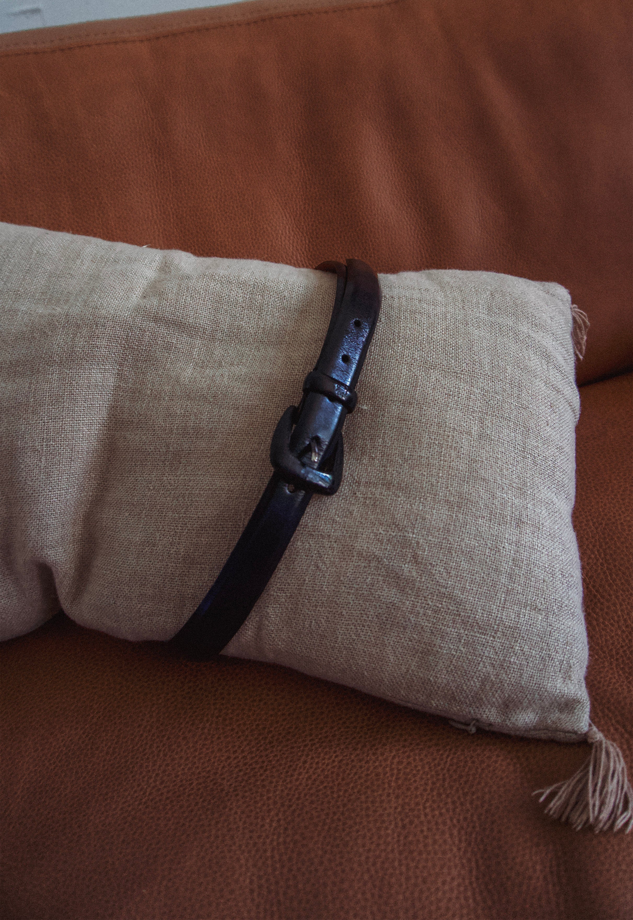 Vintage Lauren Ralph Lauren Black Italian Leather Belt Minimal