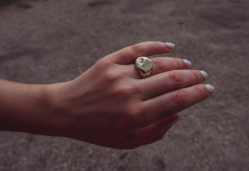 Stout cashmere cactus sold brass golden nugget ring