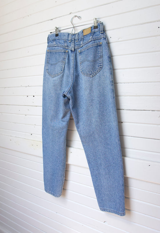 80's Lee Tapered Leg Medium Blue Cotton Jeans 27