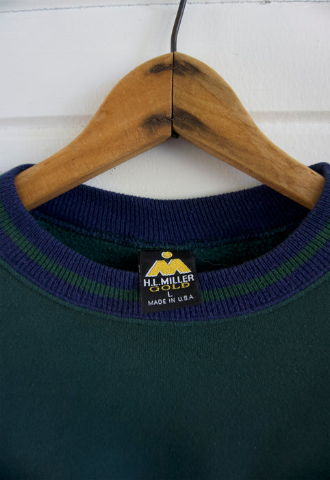 Vintage 90s Alabama Roll Tide Heart of Dixie Two Toned Hunter Green and Navy Sweatshirt