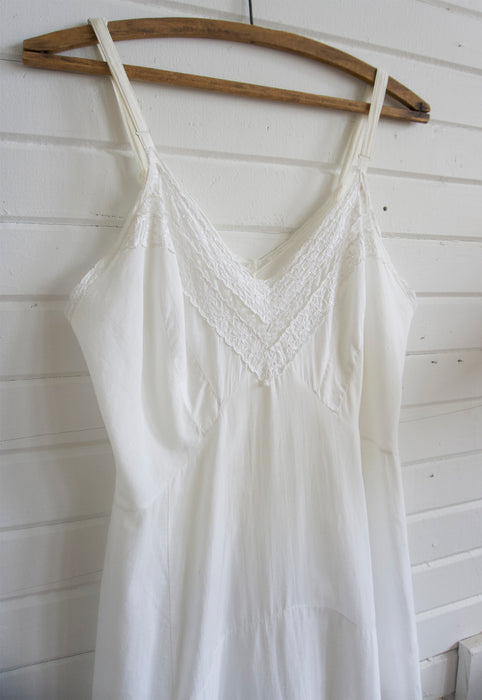 Vintage Artemis Cotton Batiste Slip with Daisy Lace Detailing