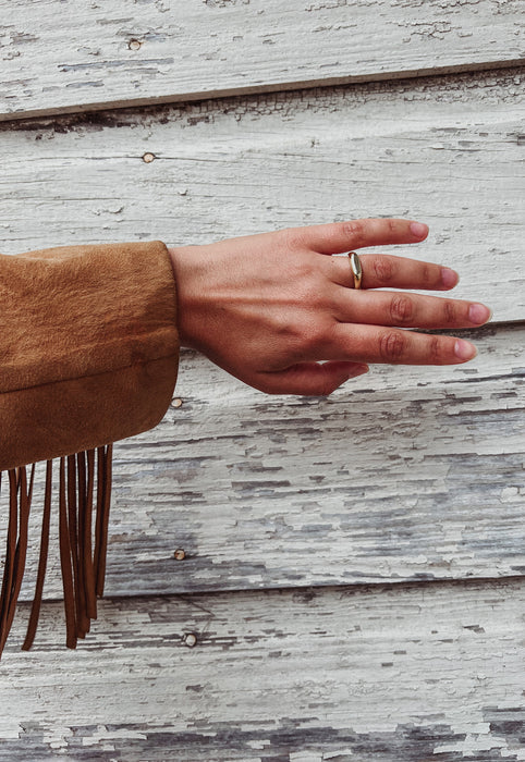 Solid Brass Idylwild Slim Signet Ring Christie Araujo