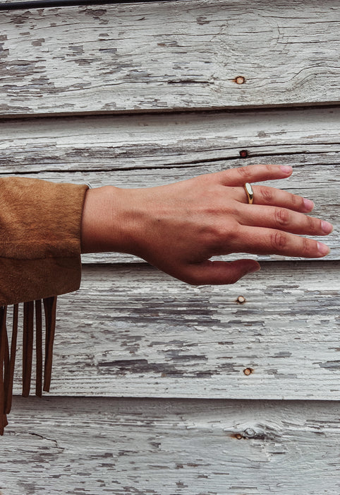 Solid Brass Idylwild Slim Signet Ring Christie Araujo