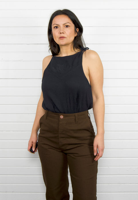 Idylwild Vintage Inspired Cotton Gauze Embroidered Top Stone Christie Araujo