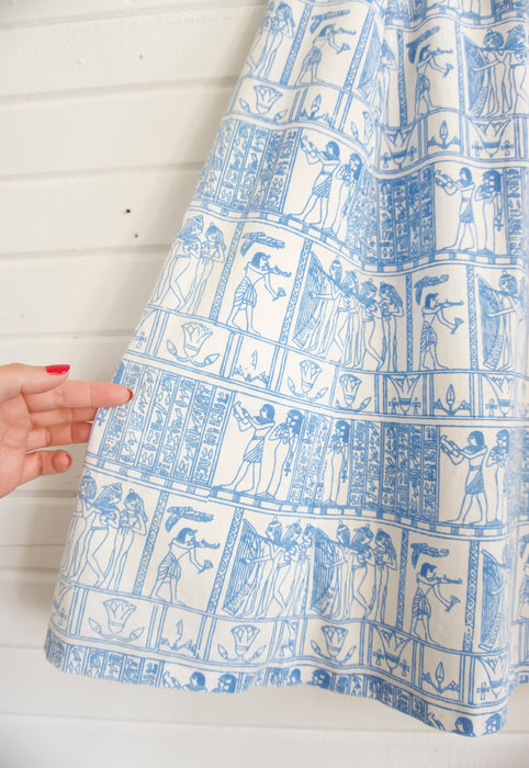 Idylwild Egyptian Register Cotton A Line Vintage 60s Skirt