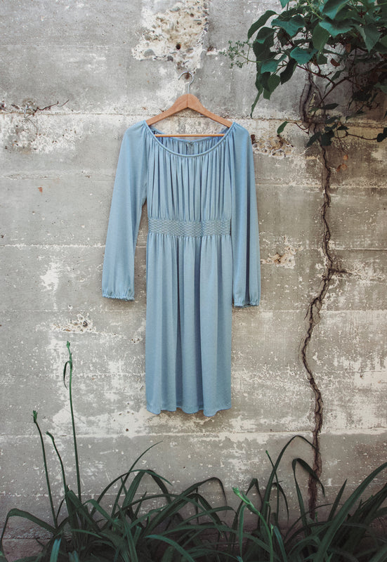 Vintage Idylwild Disco 1970s Gathered Smocked Dress