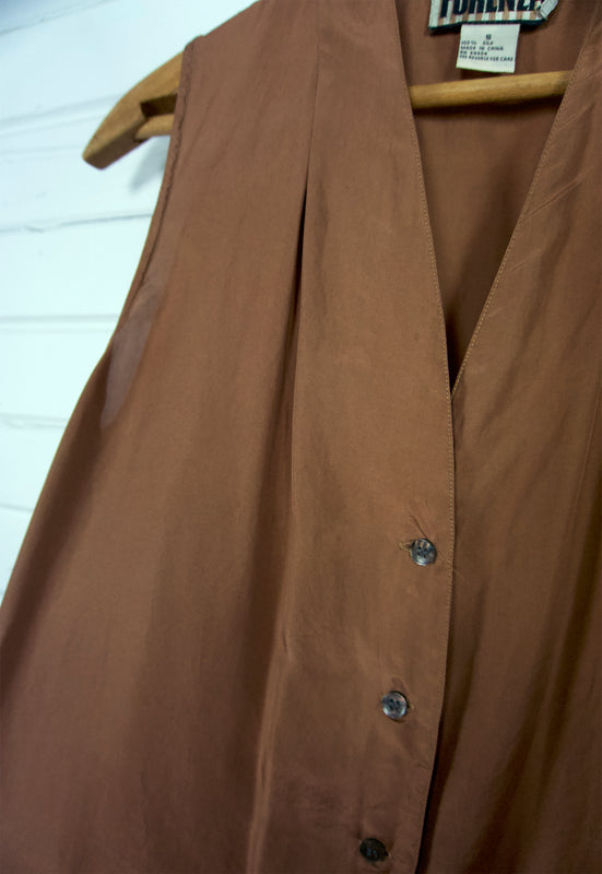 Idylwild Vintage 90s Forenza Mocha Bronze Sleeveless Shirt Vest