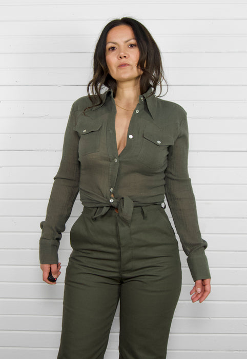 Idylwild Vintage Style Forest Cotton Gauze Western Cowboy Shirt Christie Araujo