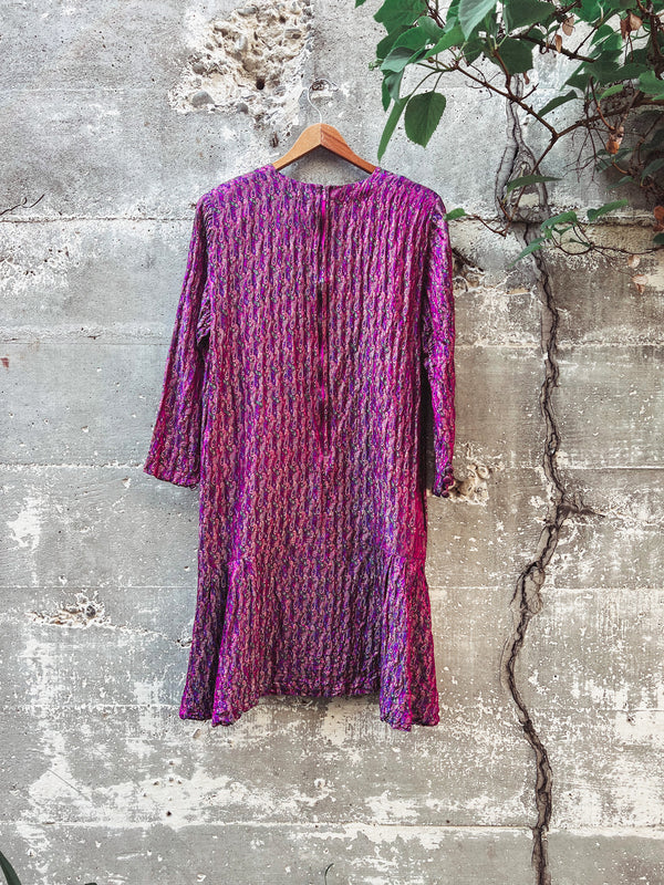 Late 70's Vintage Taj Mahal Hotel Luxury Bespoke Silk Dress