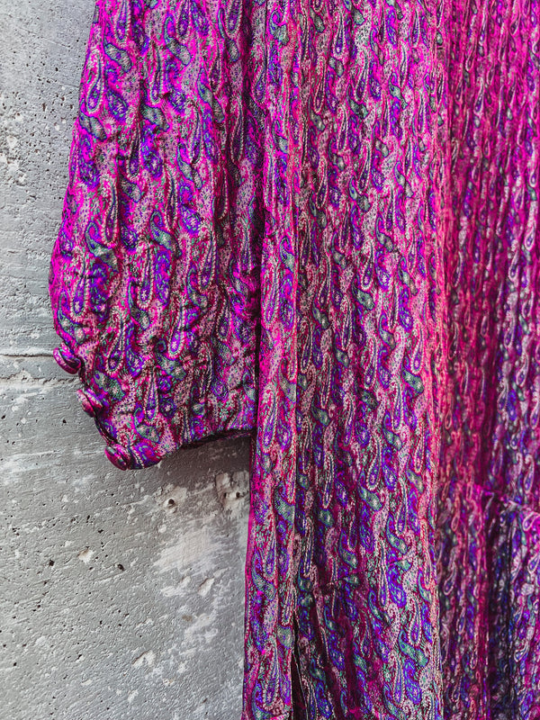 Late 70's Vintage Taj Mahal Hotel Luxury Bespoke Silk Dress