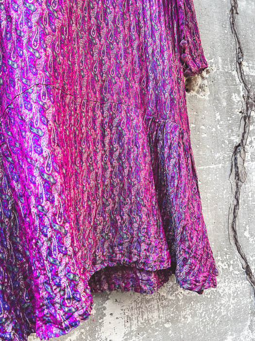 Late 70's Vintage Taj Mahal Hotel Luxury Bespoke Silk Dress
