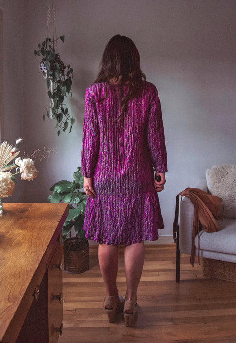 Late 70's Vintage Taj Mahal Hotel Luxury Bespoke Silk Dress