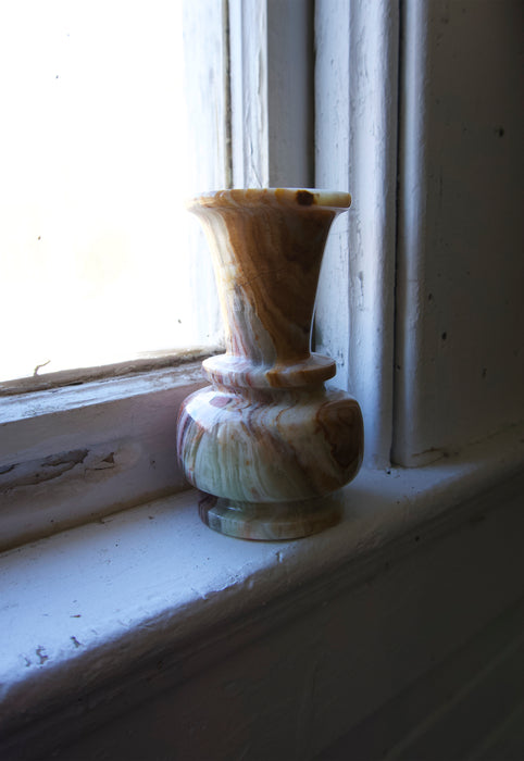 Small Green Onyx Alabaster Vase