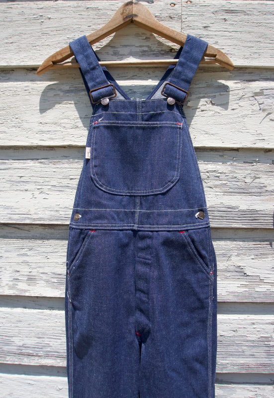Idylwild Vintage 70s Country Dark Denim Flare Overalls