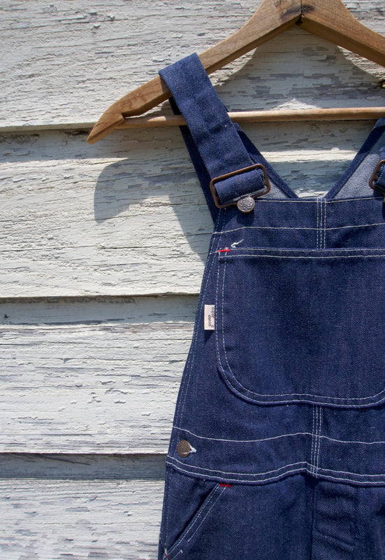 Idylwild Vintage 70s Country Dark Denim Flare Overalls