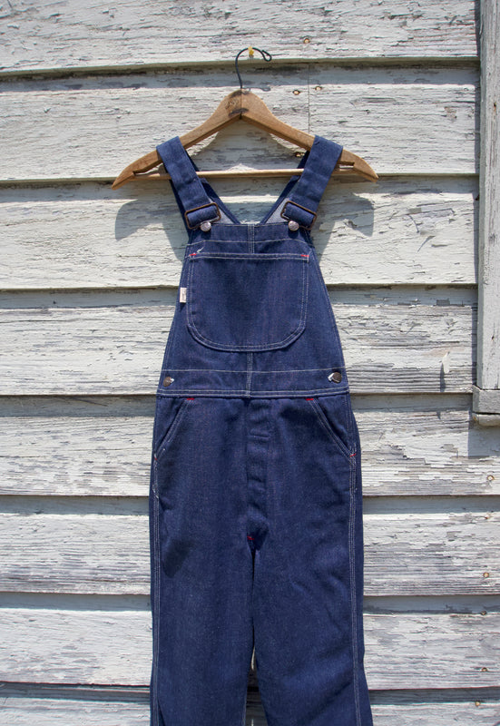 Idylwild Vintage 70s Country Dark Denim Flare Overalls