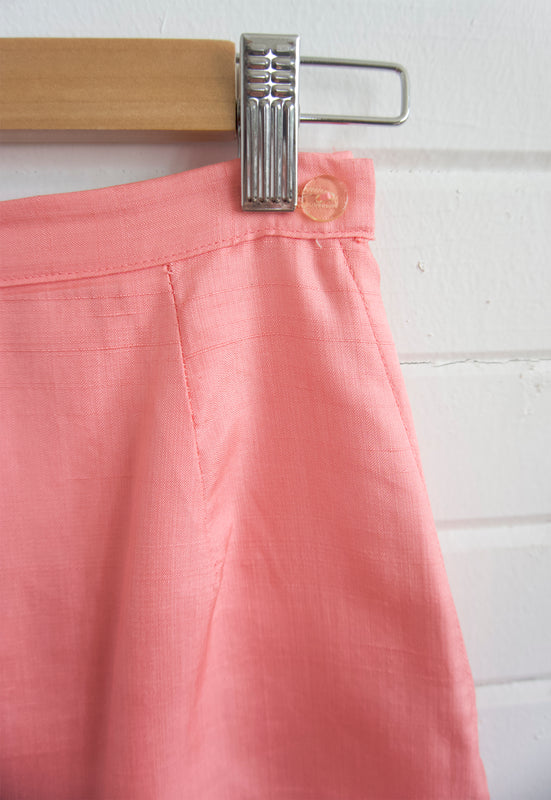 Vintage 1960s Salmon Pink Silk Jackie O Suit Set