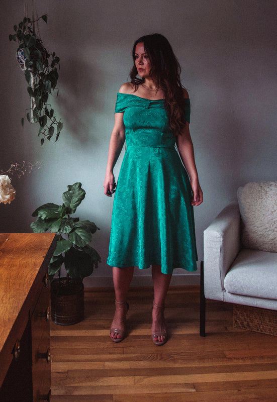 Christie Araujo Idylwild Vintage Jungle Green 1950's Party Dress