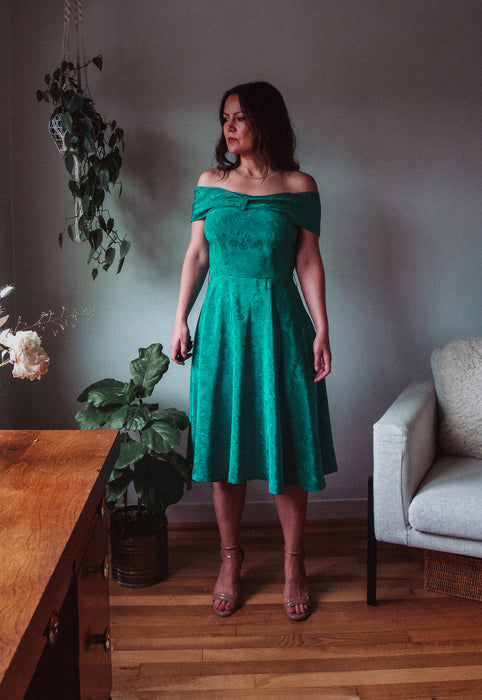 Christie Araujo Idylwild Vintage Jungle Green 1950's Party Dress