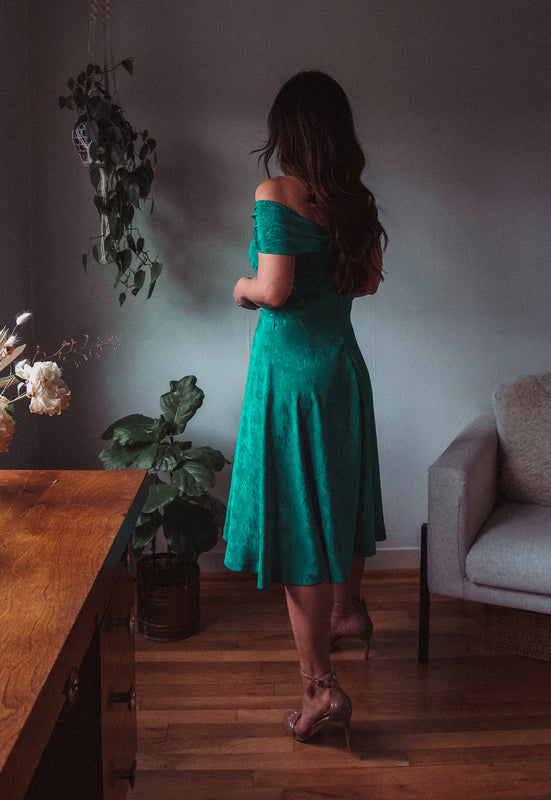 Christie Araujo Idylwild Vintage Jungle Green 1950's Party Dress