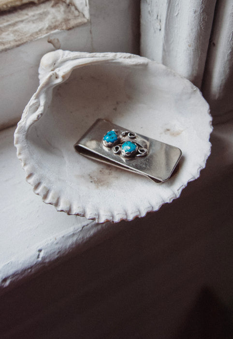 Idylwild Vintage Turquoise and Sterling Silver Money Clip