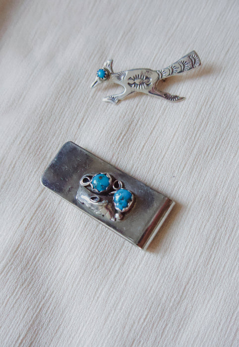 Idylwild Vintage Turquoise and Sterling Silver Money Clip