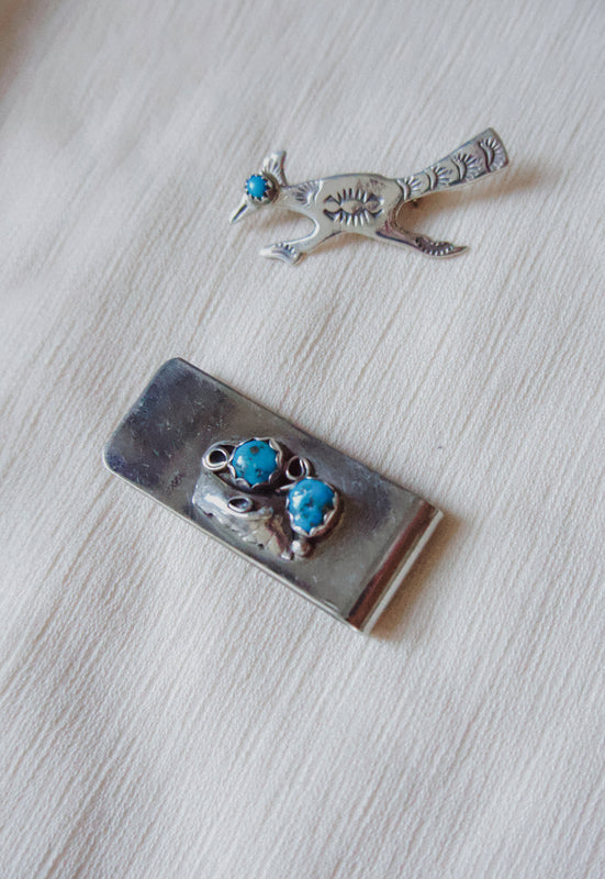 Idylwild Vintage Turquoise and Sterling Silver Money Clip