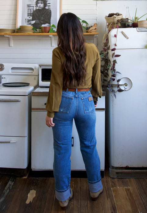 Olive Silk Blouse