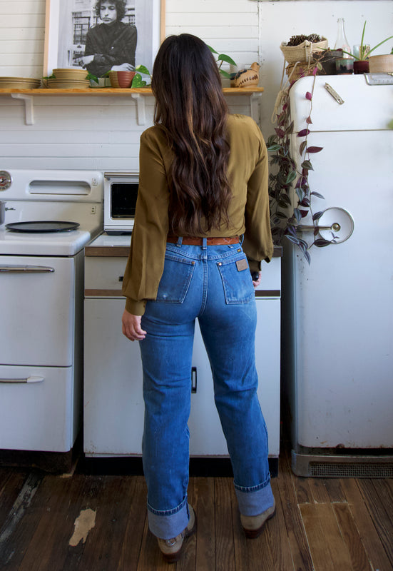 Olive Silk Blouse
