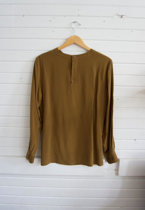 Olive Silk Blouse
