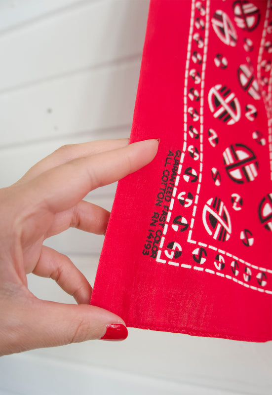 Mid Century Modern Classic Red Ranch Bandana