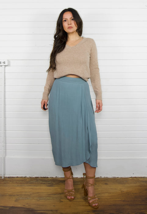 Idylwild Vintage Style River Drape Wrap Midi Skirt Christie Araujo