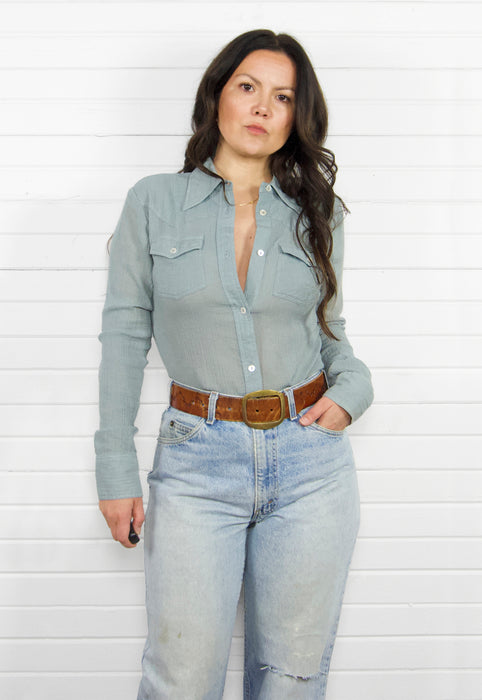 Idylwild Vintage Style River Cotton Gauze Western Cowboy Shirt Christie Araujo