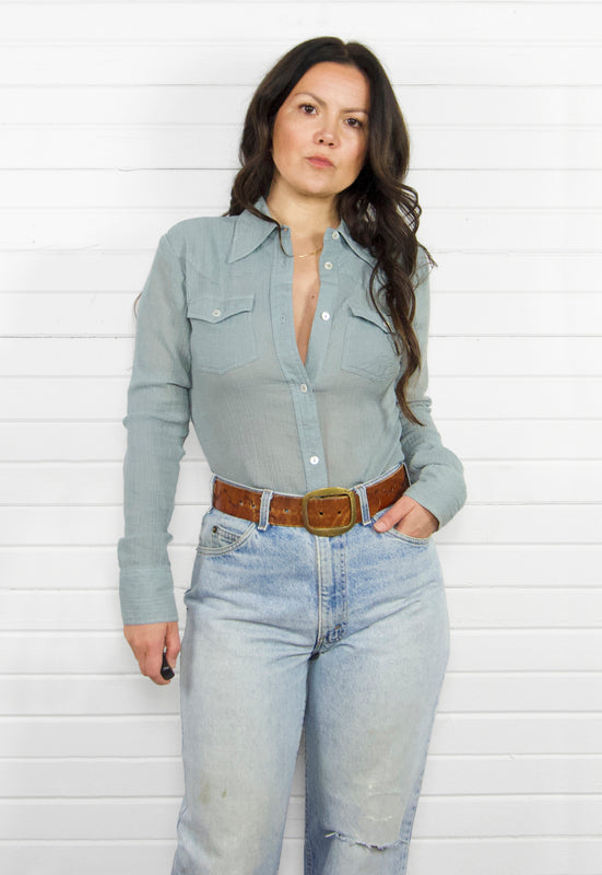 Idylwild Vintage Style River Cotton Gauze Western Cowboy Shirt Christie Araujo