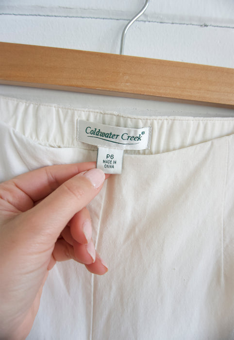 Contemporary Silk/ Linen Wide Leg Cropped Pants