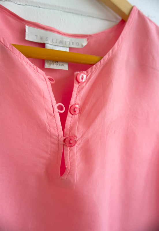 Vintage Geranium Pink Silk Tank